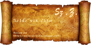 Szlávik Zita névjegykártya