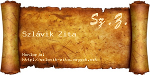 Szlávik Zita névjegykártya